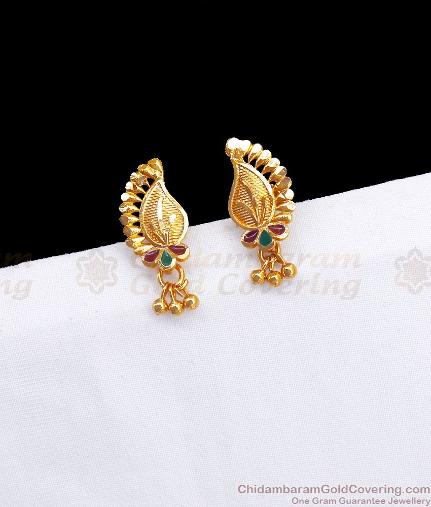 2 Gram Gold Meenakari Pattern Stud Earring ER3250