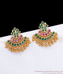 Attractive Ruby Green Stone Impon Dangler Earring Bridal Wear ER3257 Attractive Ruby Green Stone Impon Dangler Earring Bridal Wear ER3257