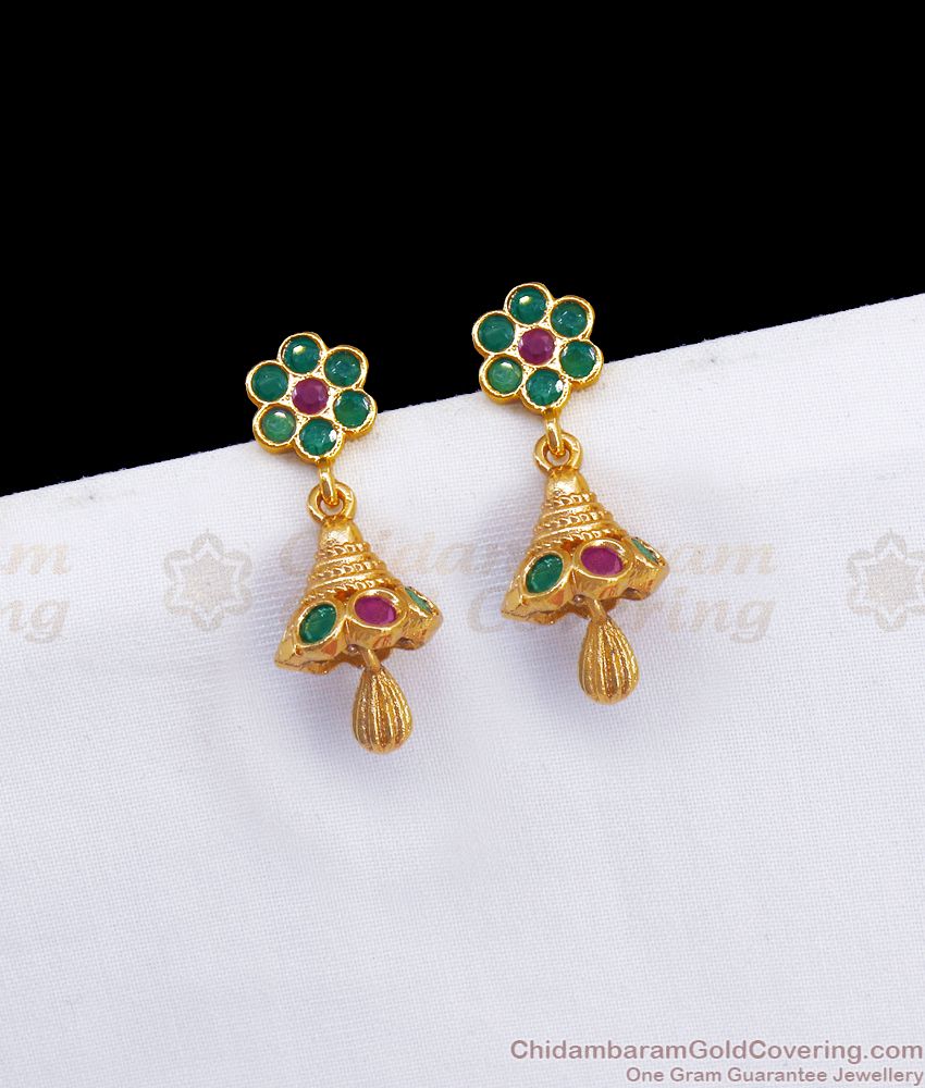 Buy Kerala Palakka Stud Design 1 Gram Gold Jewellery