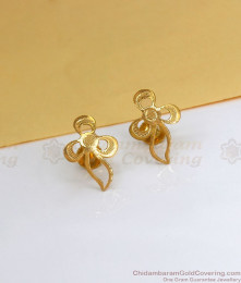 Plain Floral Gold Plated Stud Earring Shop Online ER3262 Plain Floral Gold Plated Stud Earring Shop Online ER3262
