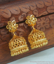 Trendy One Gram Gold Jhumkas Earring Bridal Wear ER3275 Trendy One Gram Gold Jhumkas Earring Bridal Wear ER3275