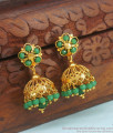 Green Crystal Jhumki Gold Earring For Women ER3278