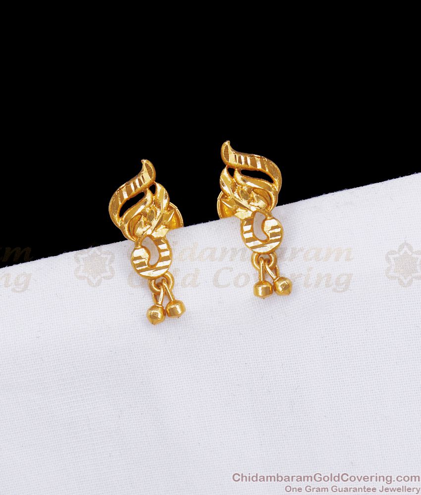 2 Gram Gold Stud Earring Daily Wear Collection ER3294