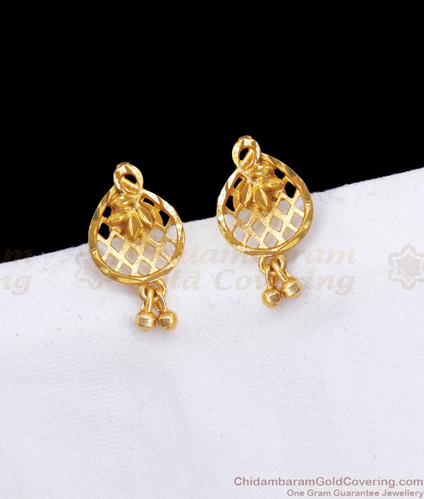 Stylish Net Pattern Gold Stud Earring Forming Design ER3298