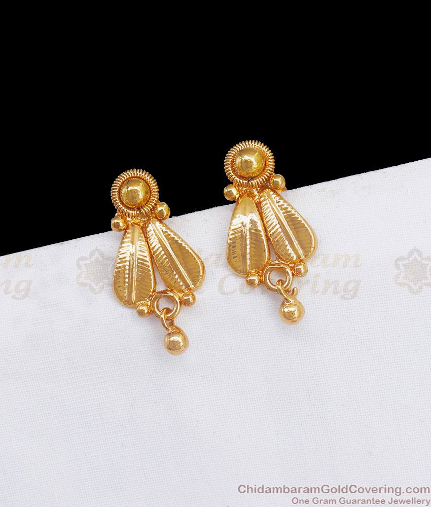 Leaf Design Forming Gold Stud Earring Shop Online ER3303