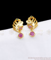 Two Gram Gold Plated Stud Earring Ruby Stone ER3305