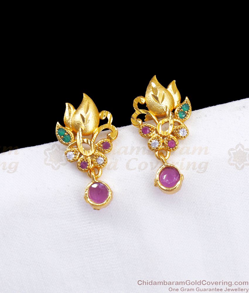 Unique Gold Plated Stud Earring Forming Collection ER3311