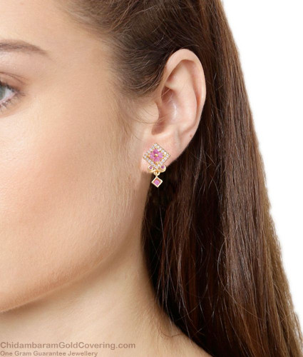White Stone Earrings - Buy White Stone Earrings online in India
