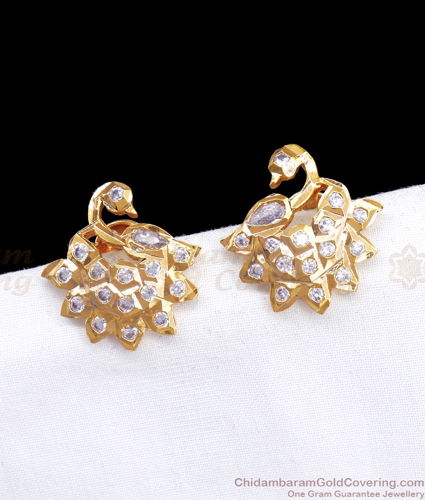 Beautiful Swan Design Impon Stud Earring Gati Jewelry ER3320