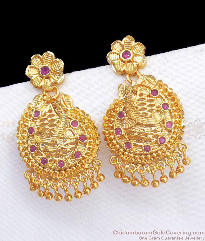 Two Gram Gold Earring Bridal Dangler Collection ER3323