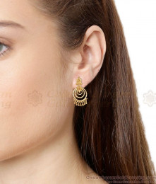 Simple Plain Gold Earring Dangler Design ER3327 Simple Plain Gold Earring Dangler Design ER3327