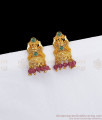 Traditional One Gram Gold Stud Earring Ruby Crystal Stone ER3328