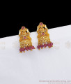 1 Gram Gold Earring Lakshmi Design Full Ruby Stud Collection ER3329