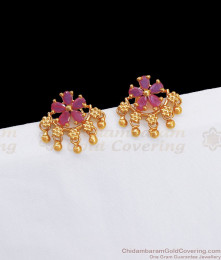 Beautiful Gold Imitation Earring Ruby Stone Stud Collection ER3331 Beautiful Gold Imitation Earring Ruby Stone Stud Collection ER3331
