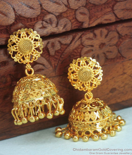 Buy First Quality White Stone 2 Gram Gold Earrings for Baby Girl