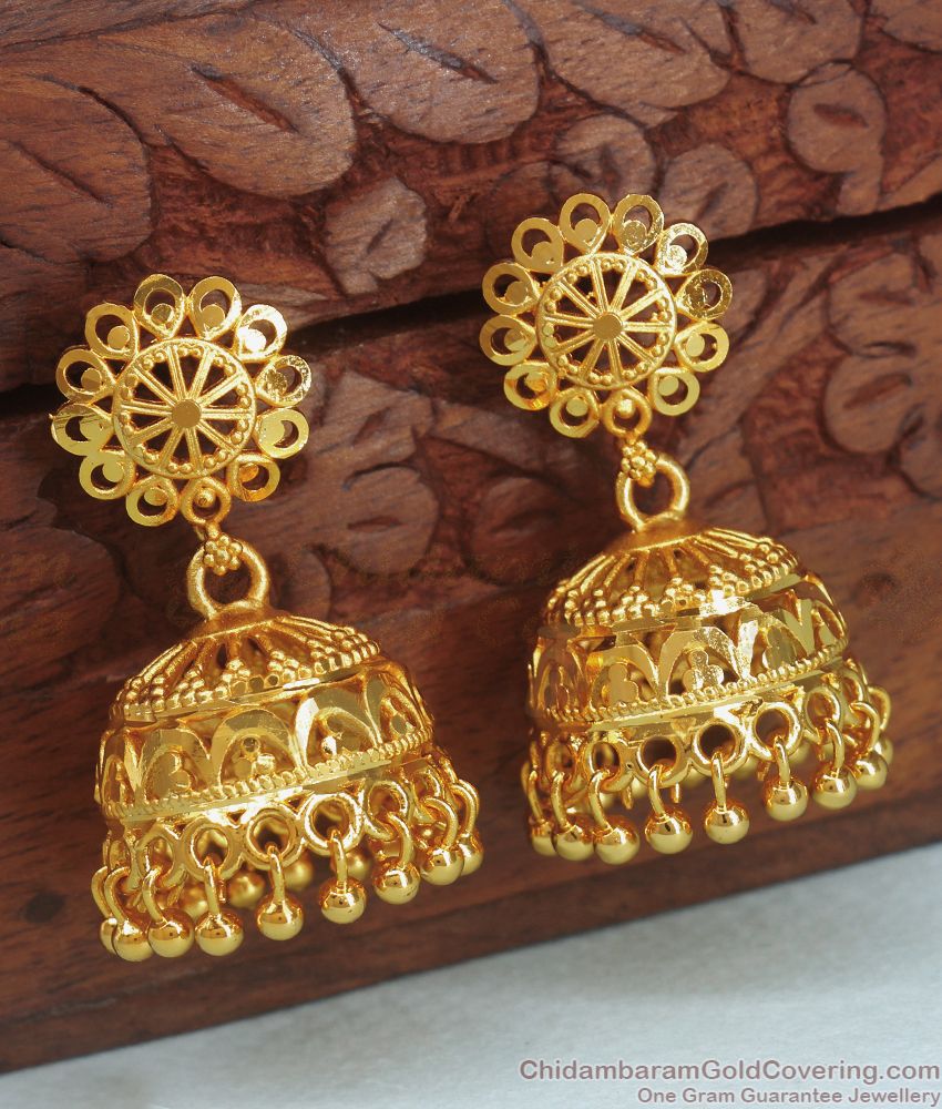 Unique Forming 2 Gram Gold Jhumki Earrings For All Occasions ER3340