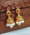 White Pearls Gold Imitation Jimikki Kammal Collection ER3345