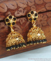 Real Gold Design jhumka Earring Black Beads Collection ER3346