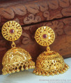 Gorgeous 2 Gram Gold Jhumki Big Earring Ruby Stone Bridal Collection ER3350