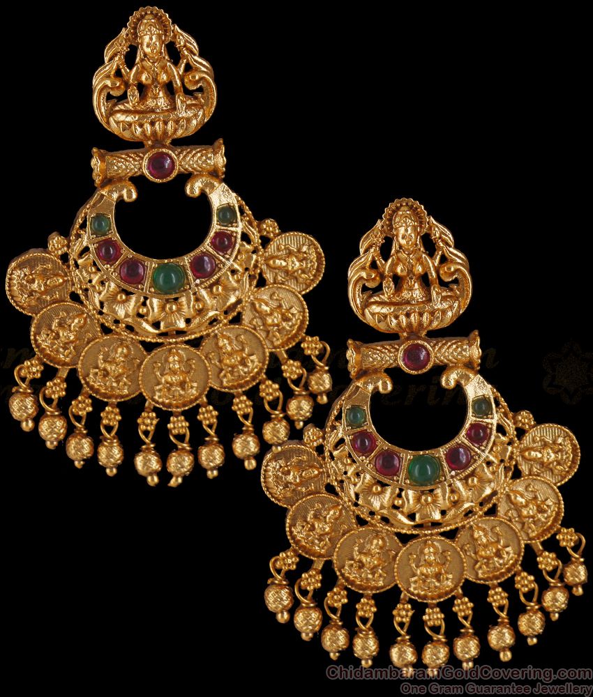  Lakshmi Coin Design Antique Chandbali Earring ER3360