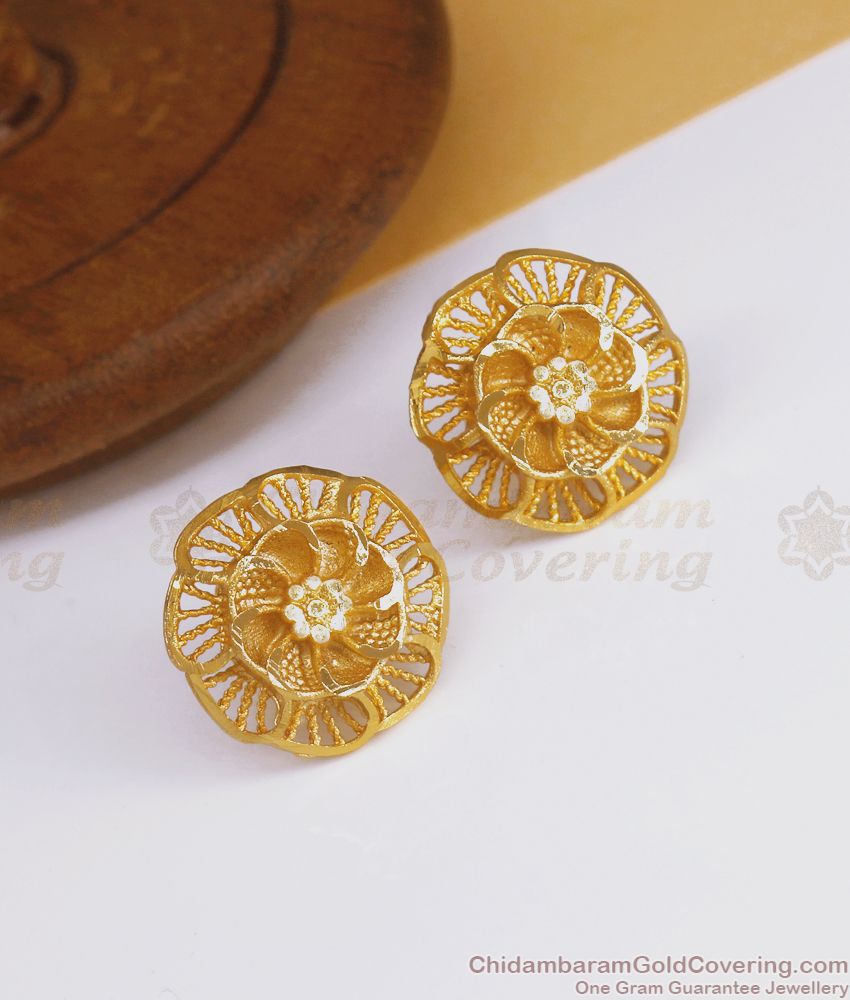 Stylish Forming Flower Stud Two Gram Gold Earring Shop Online ER3366