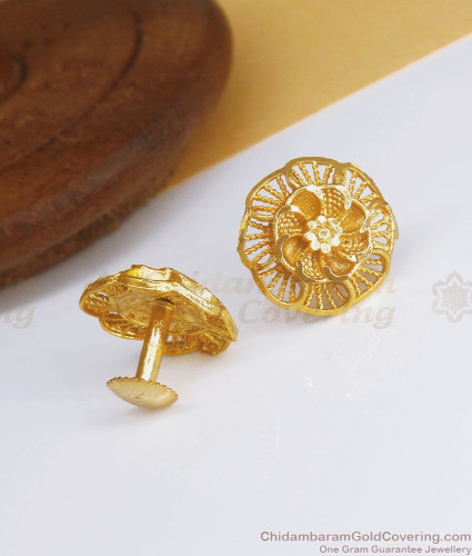 Buy 1 Gram Gold Light Weight Stylish Daily Wear Gold Earrings