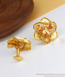 Forming Two Gram Gold Stud Earring Enamel Pattern Buy Online ER3369 Forming Two Gram Gold Stud Earring Enamel Pattern Buy Online ER3369