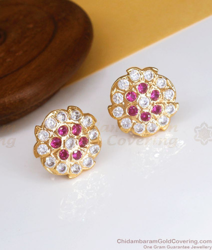 Buy Ruby Earrings online with Sharing-Prongs in 14K Solid Gold