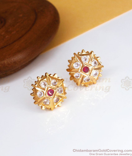 Buy 22k Yellow Gold Stud Earrings , Handmade Yellow Gold Earrings for  Women, Vintage Antique Design Indian Gold Earrings Jewelry, Small Earrings  Online in India - Etsy