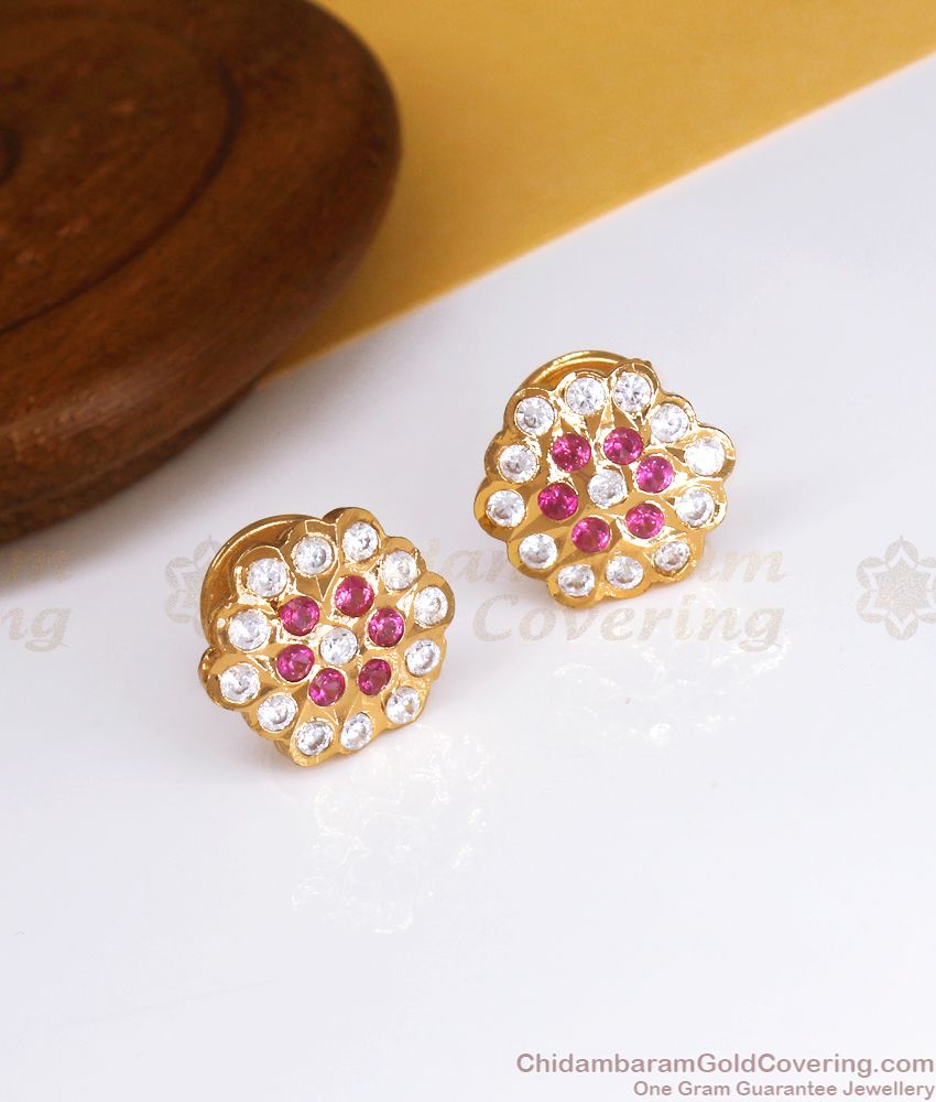 Drop Pink Stone Earring - Swaabhi