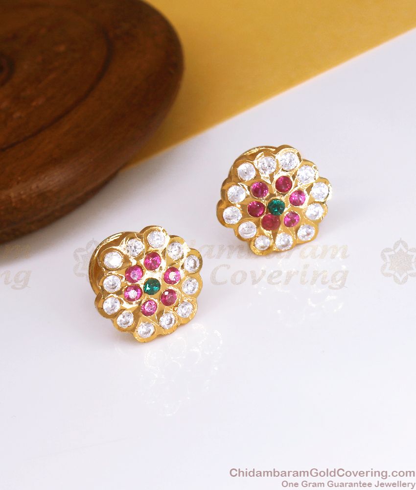 Multi Stone Impon Stud Earrings 5 Metal Jewelry ER3383