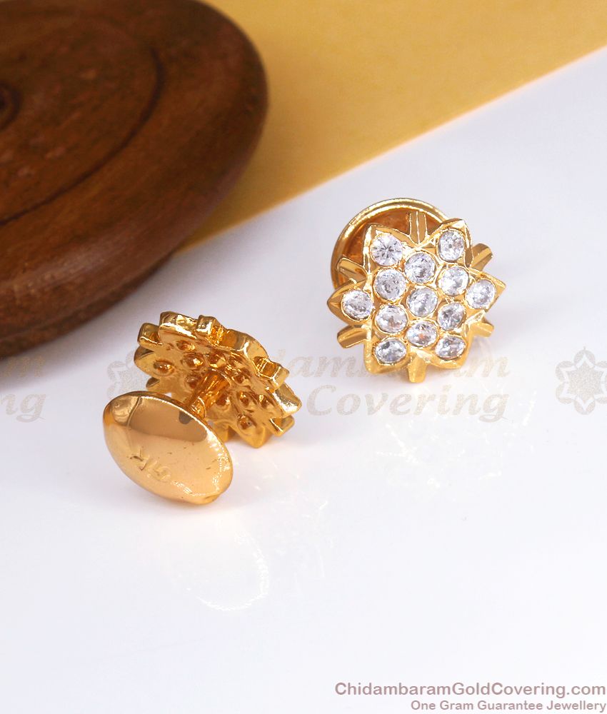 White Stone Impon Stud Earring Shop Online ER3384