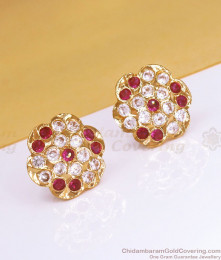 Pure Impon Stud Ruby White Stone Earring Shop Online ER3390 Pure Impon Stud Ruby White Stone Earring Shop Online ER3390