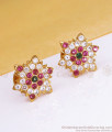 South Indian 5 Metal Earring Multi Stone Stud Collection ER3393