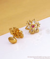 New Impon Gold Plated Stud Earring White Ruby Stone ER3394