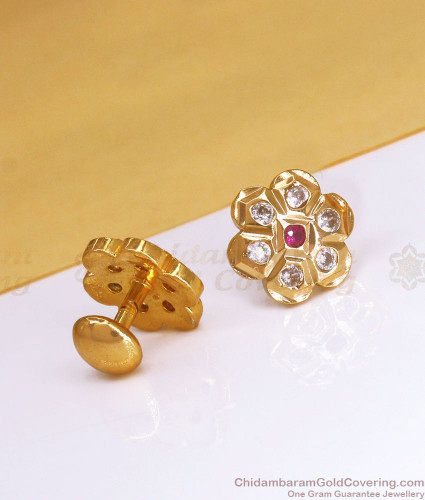 Buy Gold Plated Stud With White Stone ER3487