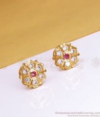 Simple Impon Gold Plated Stud Daily Wear Collection ER3400 Simple Impon Gold Plated Stud Daily Wear Collection ER3400