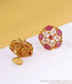 Party Wear Gold Plated Stud Ruby White Stone Earring ER3408 Party Wear Gold Plated Stud Ruby White Stone Earring ER3408