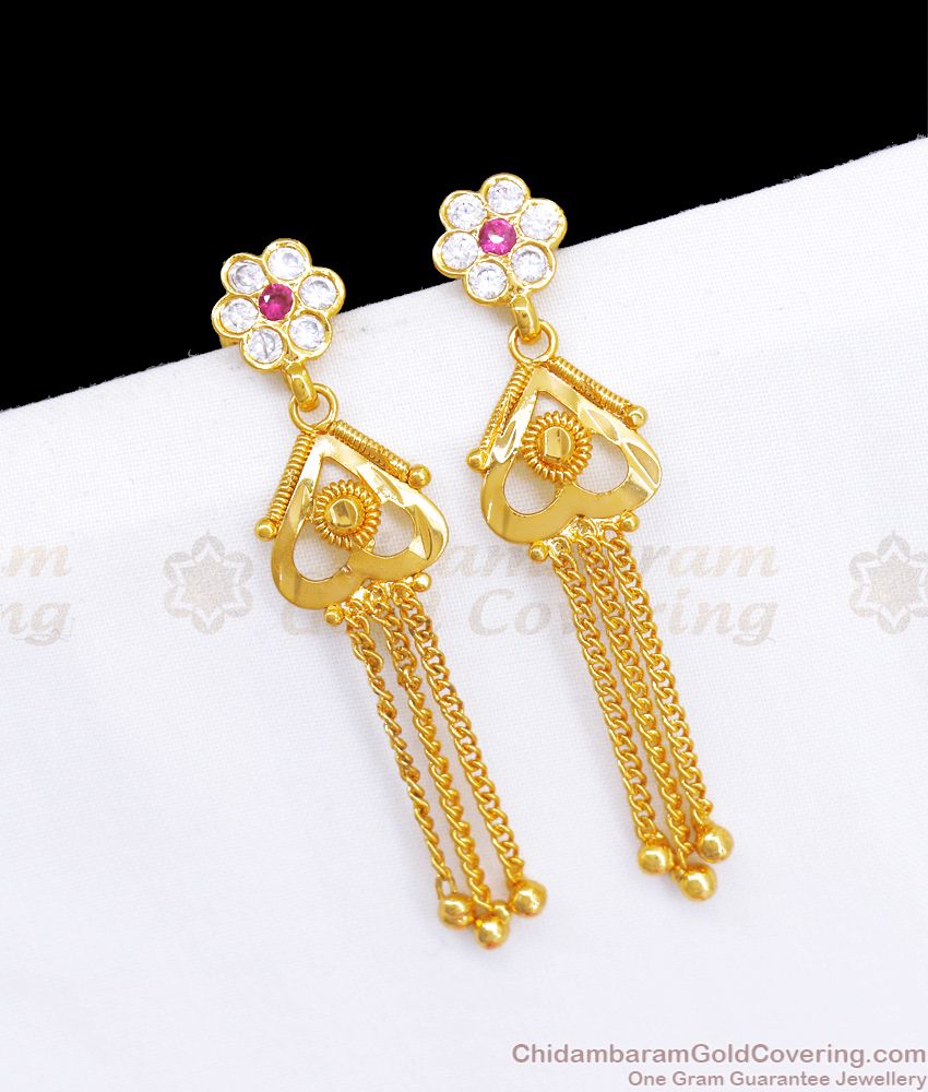 Real Gold Pattern Dangler Impon Design Shop Online ER3419