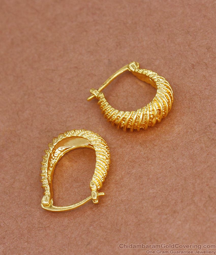 One Gram Gold Hoop Earring Daily Wear Collection ER3421