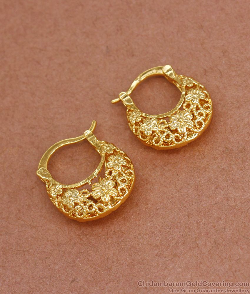 Handmade Net Pattern Gold Imitation Hoop Earring ER3422