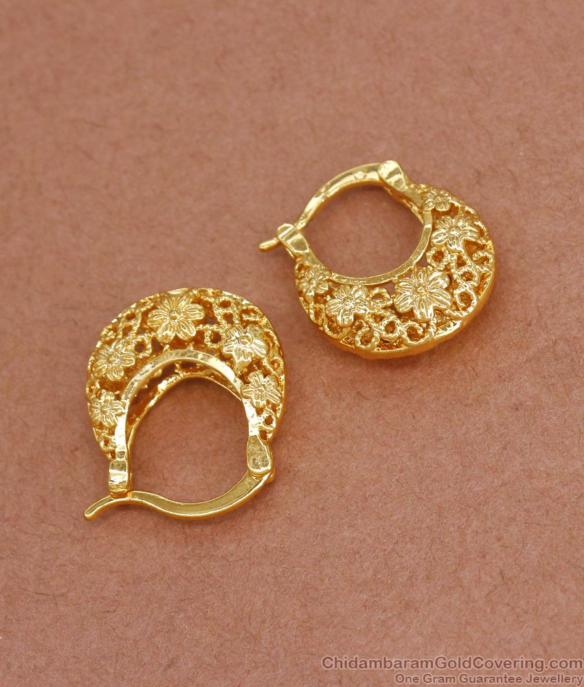Handmade Net Pattern Gold Imitation Hoop Earring ER3422