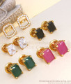 4 Set Color Changing Gold Stud Earring Interchangable Pattern ER3423