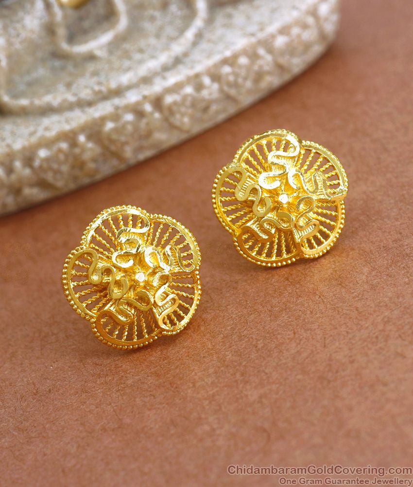 Buy One Gram Gold Flower Design Black beads 3 Line Earring Hanging Beads  Earrings for Girls