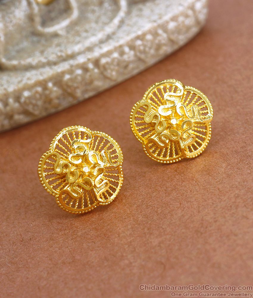 2 Gram Gold Stud Forming Earring Shop Online ER3424