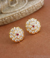 Traditional Impon Stud Earring White Gati Stone Collection ER3432