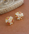 Unique Impon Stud Earring Ruby White Stone Design ER3436