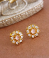 Unique Baby Pink Stone Gold Plated Stud Earring Buy Online ER3443