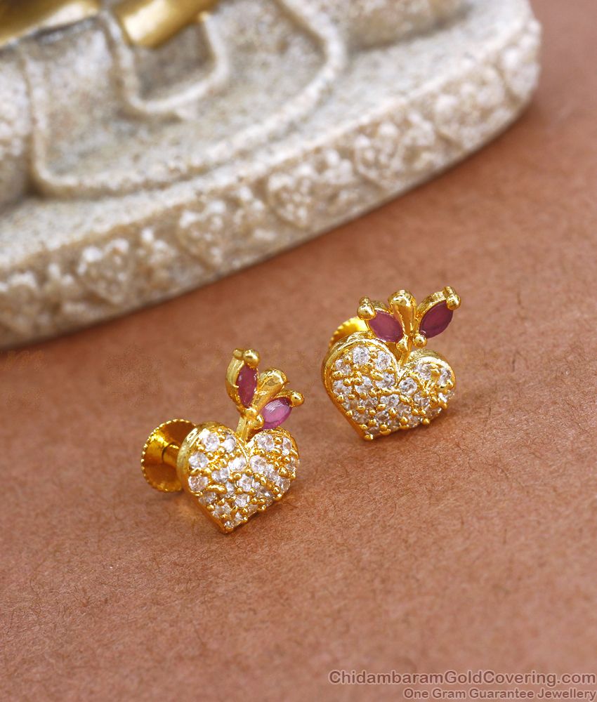 Stylish Gold Plated Stud Earring Apple Design College Office Wear ER3445