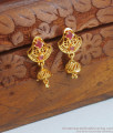 Small Ruby Stone Gold Plated Jhumki Earring With Price ER3450